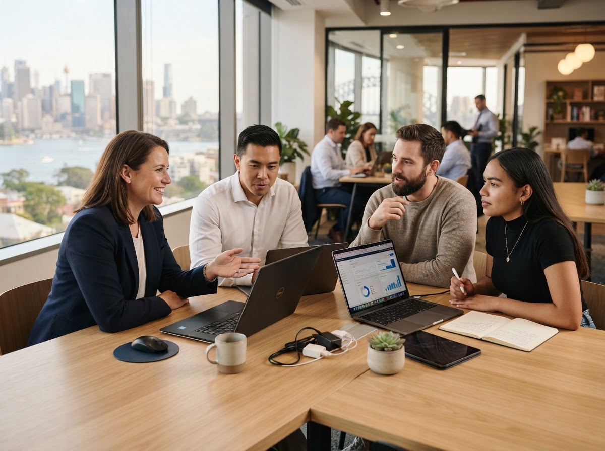 Stakemoor Equity AI team reviewing predictive analytics models
